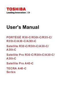 Toshiba TECRA A40 C manual. Camera Instructions.